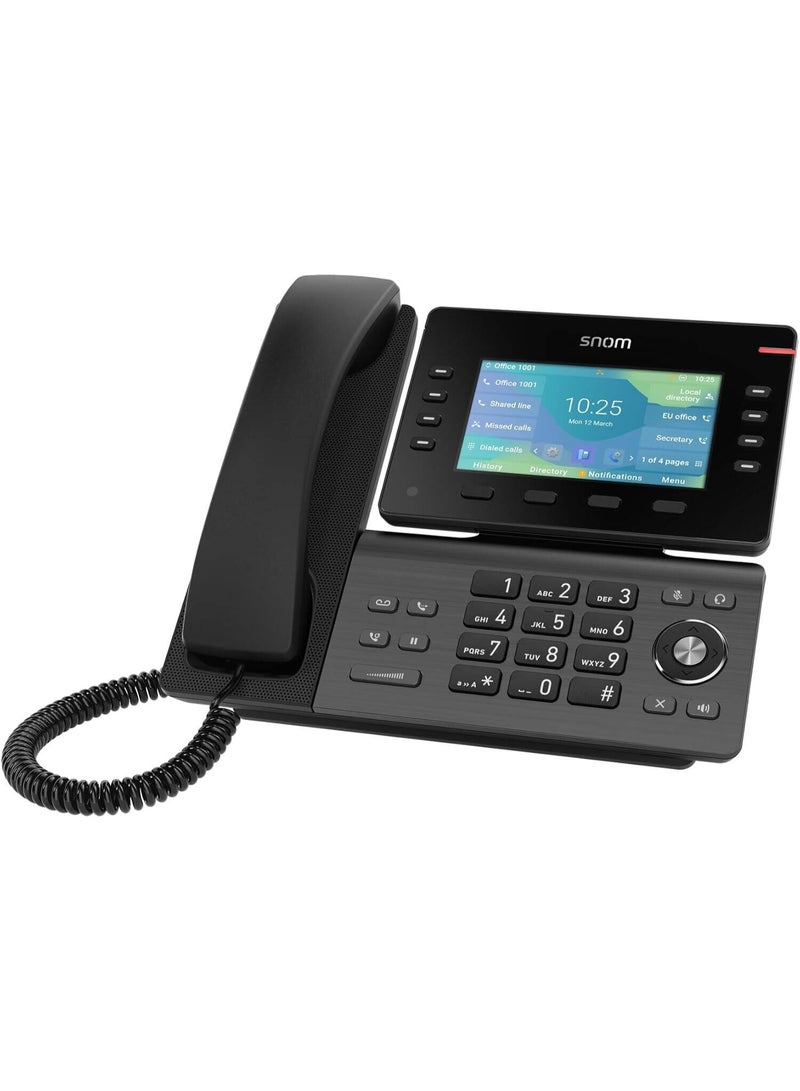 Snom هاتف سنام D862 VOIP المكتبي، شاشة ملونة IPS بحجم 5 إنش، اتصال USB 2.0، 8 مفاتيح وظائف قابلة للبرمجة، تحسين تقليل الضوضاء - Image 2